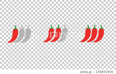 辛さレベルのアイコンイラスト 辛さの程度アイコン 辛さレベルのアイコンイラスト 辛さの程度アイコン 139855950