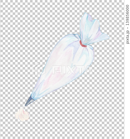絞り袋 ホイップ 水彩イラスト 絞り袋 ホイップ 水彩イラスト 139856000
