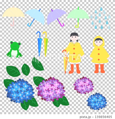 一幅描繪雨季的柔和插圖。 一幅描繪雨季的柔和插圖。 139856405