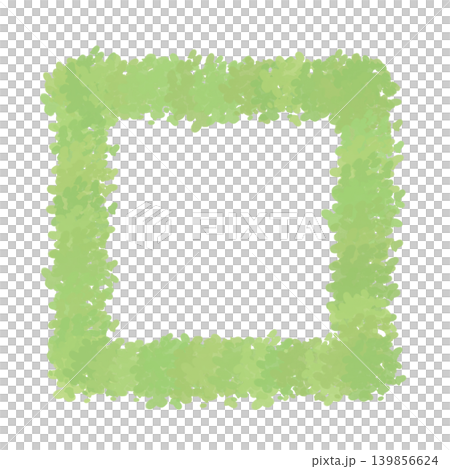 Simple square frame with green leaves 139856624