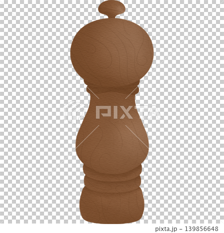 wooden pepper mill hand drawn illustration wooden pepper mill hand drawn illustration 139856648