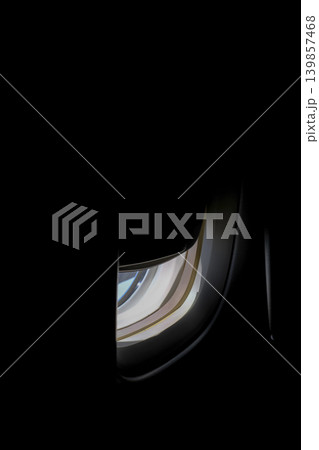 The inside of airplane, airplane window. Airplane window with beautiful skyscape. Travel and transportation concept. The inside of airplane, airplane window. Airplane window with beautiful skyscape. Travel and transportation concept. 139857468