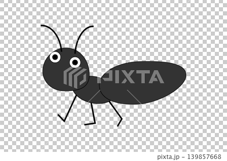 可愛らしい黒色のアリのイラスト 可愛らしい黒色のアリのイラスト 139857668