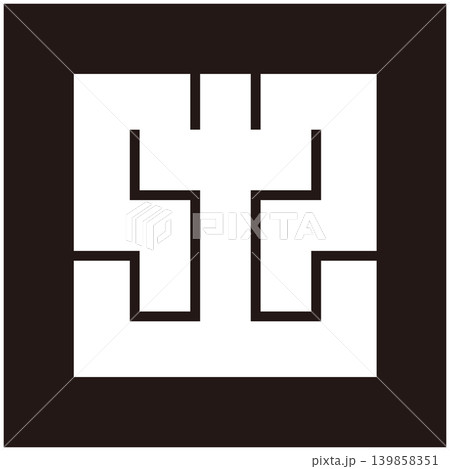 家紋-角字-土（つち） 139858351
