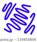 Abstract Blue Zigzag Scribble Line Art, Hand-Drawn Wavy Element 139858806