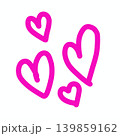 Minimalist Pink Heart Shapes Illustration, Sweet Valentine Scribble Element 139859162