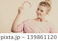 Woman having flowers wreath 139861120