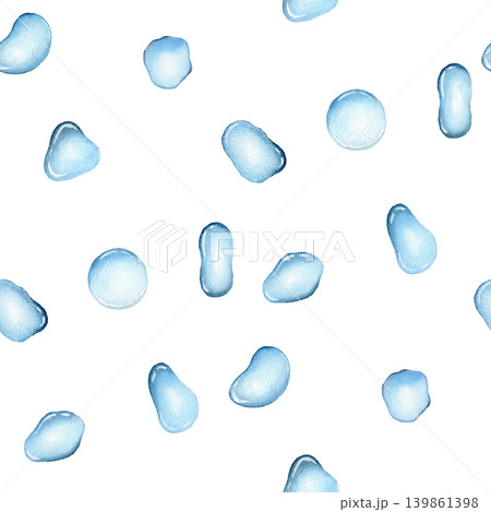 Seamless pattern with blue water drops. Watercolor illustration of pure falling water drop. Watercolor painting for banners, cards, websites, design Seamless pattern with blue water drops. Watercolor illustration of pure falling water drop. Watercolor painting for banners, cards, websites, design 139861398