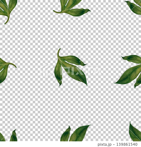 Minimal watercolor ditsy seamless pattern with small scattered green leaves on light background. Airy composition, delicate hand-painted details perfect for textiles, stationery, wallpaper, packaging Minimal watercolor ditsy seamless pattern with small scattered green leaves on light background. Airy composition, delicate hand-painted details perfect for textiles, stationery, wallpaper, packaging 139861540