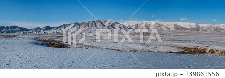 Mountains winter Kyrgyzstan panoramic landscape 139861556