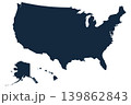 United States Map Silhouette Isolated on Transparent Background 139862843