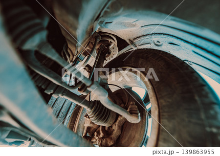 Car suspension detailed view 139863955