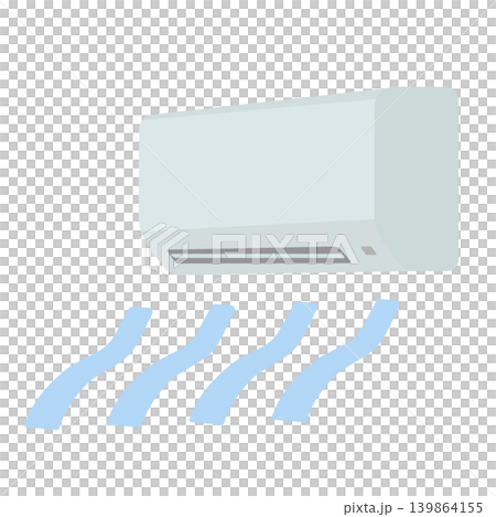 冷風のエアコンのイラスト 冷風のエアコンのイラスト 139864155