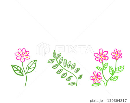 クレヨンで描いた花のイラスト(カラー) クレヨンで描いた花のイラスト(カラー) 139864217