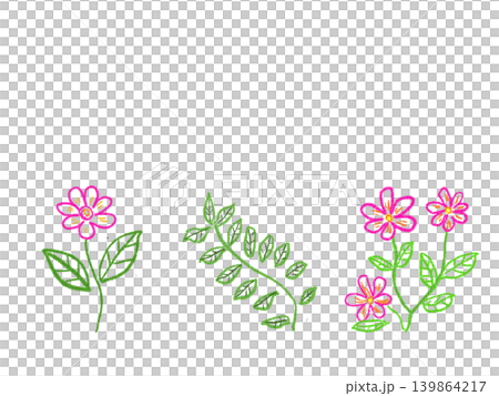 クレヨンで描いた花のイラスト(カラー) クレヨンで描いた花のイラスト(カラー) 139864217