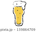 ビール グラス ピルスナー 手描き風イラスト 夏 泡 背景透過 139864709