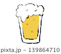 ビール タンブラー 手描き風イラスト 夏 泡 背景透過 139864710