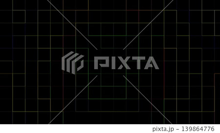 Dark abstract neon grid background with colorful geometric lines and futuristic digital patterns Dark abstract neon grid background with colorful geometric lines and futuristic digital patterns 139864776