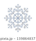 シルバーの氷のような雪の結晶 単体イラスト 背景透過 139864837