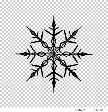 定番の雪の結晶 モノクロ単体イラスト 背景透過 定番の雪の結晶 モノクロ単体イラスト 背景透過 139864846
