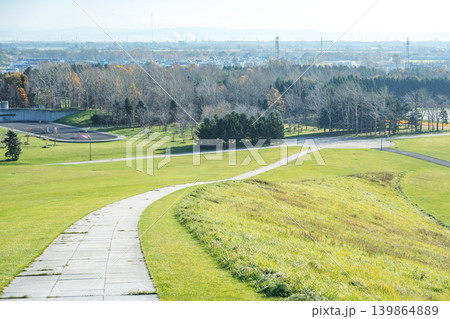 プレイマウンテンから江別市方向 モエレ沼公園 札幌市 プレイマウンテンから江別市方向 モエレ沼公園 札幌市 139864889