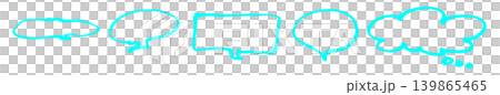じんわりしたマーカーで描いたふきだしセット水色 139865465
