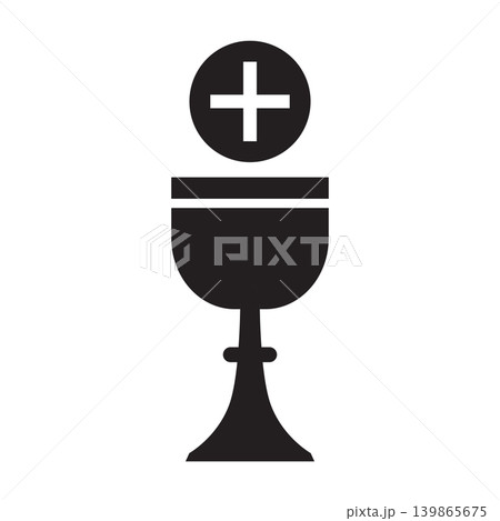 Holy Chalice and Communion Host Icon Holy Chalice and Communion Host Icon 139865675