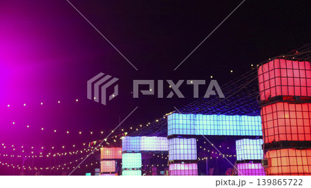 Vibrant Night Festival Lights Over Water Vibrant Night Festival Lights Over Water 139865722
