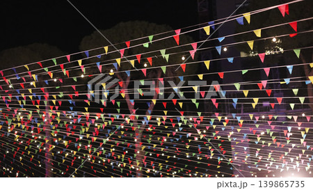 Nighttime Festival Bunting and String Lights Nighttime Festival Bunting and String Lights 139865735