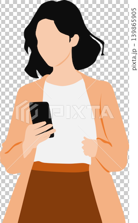 圖:一位女士正在看她的智慧型手機 圖:一位女士正在看她的智慧型手機 139865905