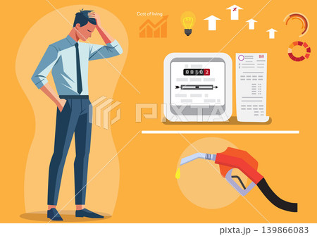 Rising Cost of Living and Economic Crisis Concept Illustration 139866083