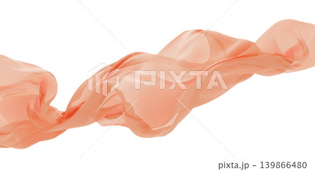 Luxury orange chiffon sheer fabric flowing in the wind isolated on white background design element for fashion, cosmetic branding and wedding 3D render Luxury orange chiffon sheer fabric flowing in the wind isolated on white background design element for fashion, cosmetic branding and wedding 3D render 139866480