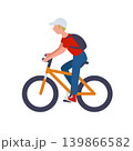 カジュアルな服装で自転車に乗る男性のベクターイラスト カジュアルな服装で自転車に乗る男性のベクターイラスト 139866582