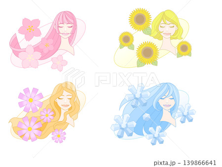 Four Seasons Concept Art – Women with Floral Four Seasons Concept Art – Women with Floral 139866641