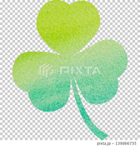 一幅美麗的水彩風格三葉草圖示插圖。 139866735