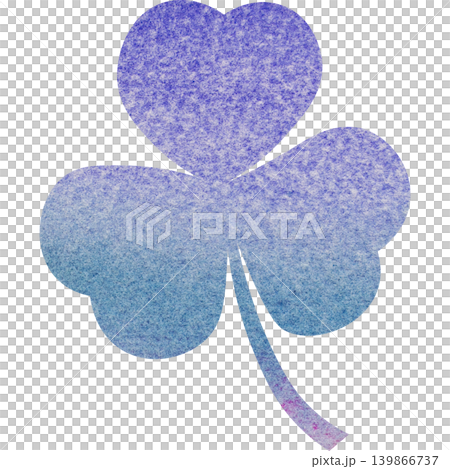 An illustration of a beautiful watercolor-patterned three-leaf clover icon. An illustration of a beautiful watercolor-patterned three-leaf clover icon. 139866737