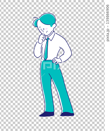 考えるポーズの男性 考えるポーズの男性 139866906