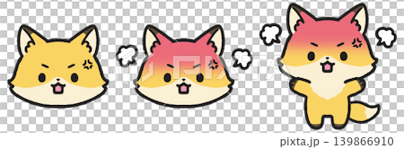 A set of illustrations of angry foxes A set of illustrations of angry foxes 139866910