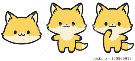 かわいいキツネのイラストセット かわいいキツネのイラストセット 139866913