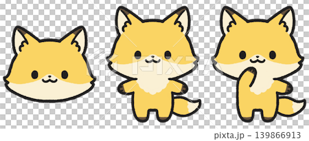 かわいいキツネのイラストセット かわいいキツネのイラストセット 139866913