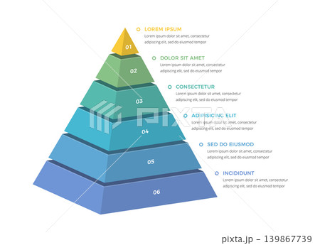 Six Levels Pyramid Infographic Diagram 139867739
