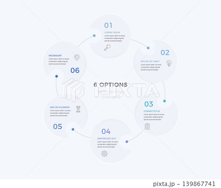Circular Infographic Template with 5 Options 139867741
