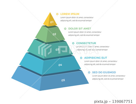Five Levels Pyramid Infographic Diagram Five Levels Pyramid Infographic Diagram 139867751