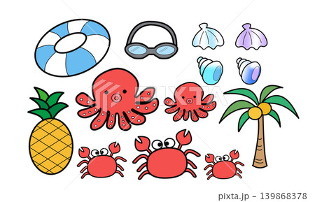 かわいい南の島のカラーイラスト 139868378
