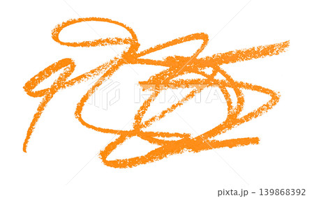 orange pencil strokes isolated on transparent background 139868392