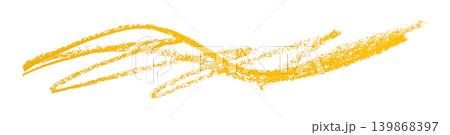 yellow pencil strokes isolated on transparent background 139868397