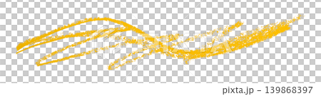 yellow pencil strokes isolated on transparent background 139868397