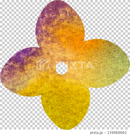 綺麗な水彩模様の小さな花のアイコンのイメージのイラスト 139868662