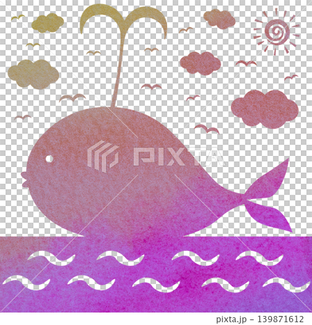 Beautiful watercolor whale icon image illustration Beautiful watercolor whale icon image illustration 139871612
