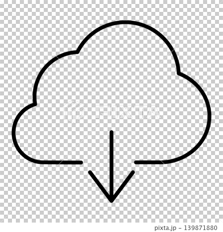 ダウンロードのシンプルなアイコンイラスト:雲(線画)003 ダウンロードのシンプルなアイコンイラスト:雲(線画)003 139871880
